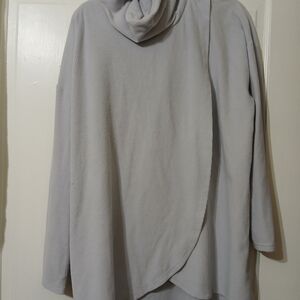 Cupio Light Blue Cowl Neck Waffle Knit Sweater